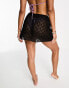 Reclaimed Vintage beach crochet mini skirt in black