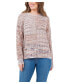 ფოტო #1 პროდუქტის Studio Women's Patchwork Spacedye Long Sleeve Sweater