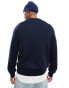 GANT – Lässiger Baumwoll-Strickpullover in Marineblau mit Logo