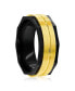 Stainless Steel Black with Gold Satin Ring