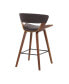 Фото #4 товара Jagger Modern Wood and Faux Leather Counter Height Bar Stool