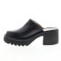 Фото #3 товара Fly London Mepo MEPO434FLY-004 Womens Black Leather Slip On Mules Heels Shoes 41