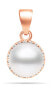 Фото #1 товара Bronze pearl pendant with zircons PT77R