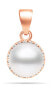 Bronze pearl pendant with zircons PT77R