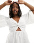 Фото #2 товара Abercrombie & Fitch twist bodice cut out dress in white