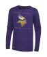 Фото #2 товара Men's Purple Minnesota Vikings Side Drill Long Sleeve T-shirt