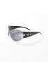 Фото #6 товара ASOS DESIGN wrap sunglasses with cross details in black gradient