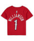 ფოტო #3 პროდუქტის Toddler Boys and Girls Zion Williamson Red New Orleans Pelicans Statement Edition Name and Number T-shirt