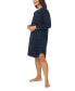 ფოტო #3 პროდუქტის Women's Cotton Flannel Short Button Front Sleepshirt Nightgown