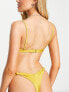 Фото #2 товара Bershka knot detail underwired bikini top co-ord in yellow