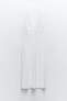 Фото #13 товара Платье миди из поплина с цветочным кружевом ZARA