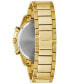 ფოტო #3 პროდუქტის Men's Chronograph Diamond (1/20 ct. t.w.) Gold-Tone Stainless Steel Bracelet Watch 44mm