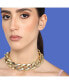 ფოტო #3 პროდუქტის Women's Gold Metallic Chainlink Necklace