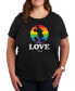 Trendy Plus Size Disney Love Pride Graphic T-shirt