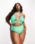 Фото #2 товара ASOS DESIGN Curve halter keyhole swimsuit in Havana print