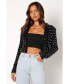 Women's Monica All Over Pearl Crop Jacket Черный, Small - фото #3