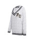 ფოტო #1 პროდუქტის Women's White New Orleans Saints Prep V-Neck Pullover Sweater