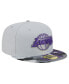 Фото #2 товара Men's Gray Los Angeles Lakers Active Color Camo Visor 59FIFTY Fitted Hat
