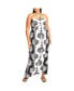 ფოტო #1 პროდუქტის Plus Size Peta Border Print Maxi Dress