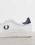 Фото #3 товара Fred Perry Spencer leather trainers in white/ navy