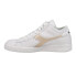 Фото #3 товара Diadora Game Row Cut Metal Lace Up Mens Beige, White Sneakers Casual Shoes 1783