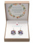 ფოტო #2 პროდუქტის Medium Round Dried Flower Earrings in Sterling Silver. Available in Multi, Blue or Purple
