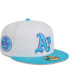Фото #1 товара Men's White Oakland Athletics Vice 59FIFTY Fitted Hat