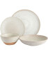 Elite Dreamweaver Double Bowl Terracotta Reactive 16 Piece Dinnerware Set, Service for 4