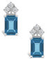 ფოტო #5 პროდუქტის London Blue Topaz (1-3/8 ct. t.w.) and Diamond (1/8 ct. t.w.) Stud Earrings in 14K Yellow Gold or 14K White Gold