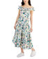 Фото #1 товара Women's Printed Off-The-Shoulder Cotton Maxi Dress
