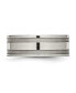 Titanium Brushed and Polished Grooved Wedding Band Ring