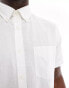 Фото #3 товара Ben Sherman short sleeve linen shirt in white