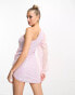 Фото #2 товара Starlet exclusive one shoulder embellished mini dress in pink