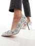 Фото #1 товара Azalea Wang Moon bridal embellished court shoes in silver