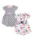 Baby Girls ganic Cotton Short-Sleeve Dresses 2pk, Bright Butterflies