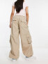 Фото #3 товара Urban Classics nylon cargo parachute pants in beige