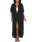Фото #1 товара Plus Size Button-Front Cover-Up Maxi Dress