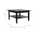 Essential Coffee Table, One Shelf, Four Legs - Black