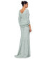 ფოტო #2 პროდუქტის Betsy Adam Women's Lace Cape-Sleeve Gown