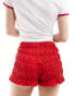 ASOS DESIGN shirred bloomer short in red