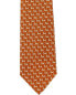 Ferragamo Orange Mustang Silk Tie Men's Orange Os