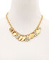 ფოტო #3 პროდუქტის Gold-Tone Pavé & Logo Heart Charm Statement Necklace, 18" + 2" extender