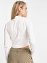 ASOS DESIGN Tall turtle neck crop top in cream US 12 - фото #7