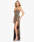 Фото #3 товара Juniors' Floral-Sequined Strapless Gown