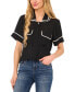 Фото #1 товара Women's Double Collar Tipped Short Sleeve Blouse