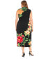 Plus Size Floral Mock-Neck Sheath Dress