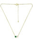 ფოტო #3 პროდუქტის Green Quartz & Cubic Zirconia Two-Stone Pendant Necklace, 16" + 2" extender, Created for Macy's