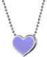 Фото #1 товара Alex Woo lavender Enamel Vegas Heart 16" Pendant Necklace in Sterling Silver