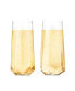 Фото #1 товара Фужеры для шампанского Viski raye с граненым хрусталем, набор из 2 шт., 10 унций