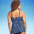 Lands' End Women's UPF 50 Flutter High Neck Tankini Top - Blue XS